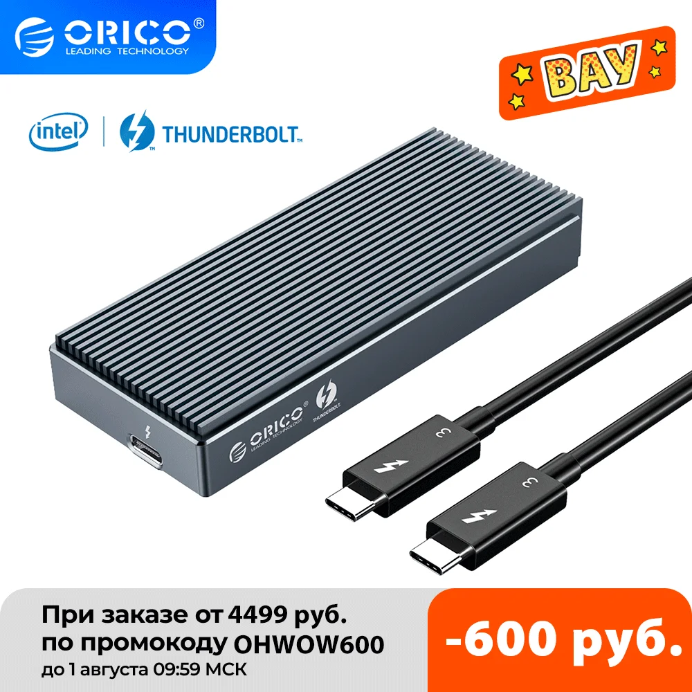 ORICO Thunderbolt 3 40 Гбит/с NVME M.2 корпус SSD 2 ТБ Алюминиевый USB C с к кабель для