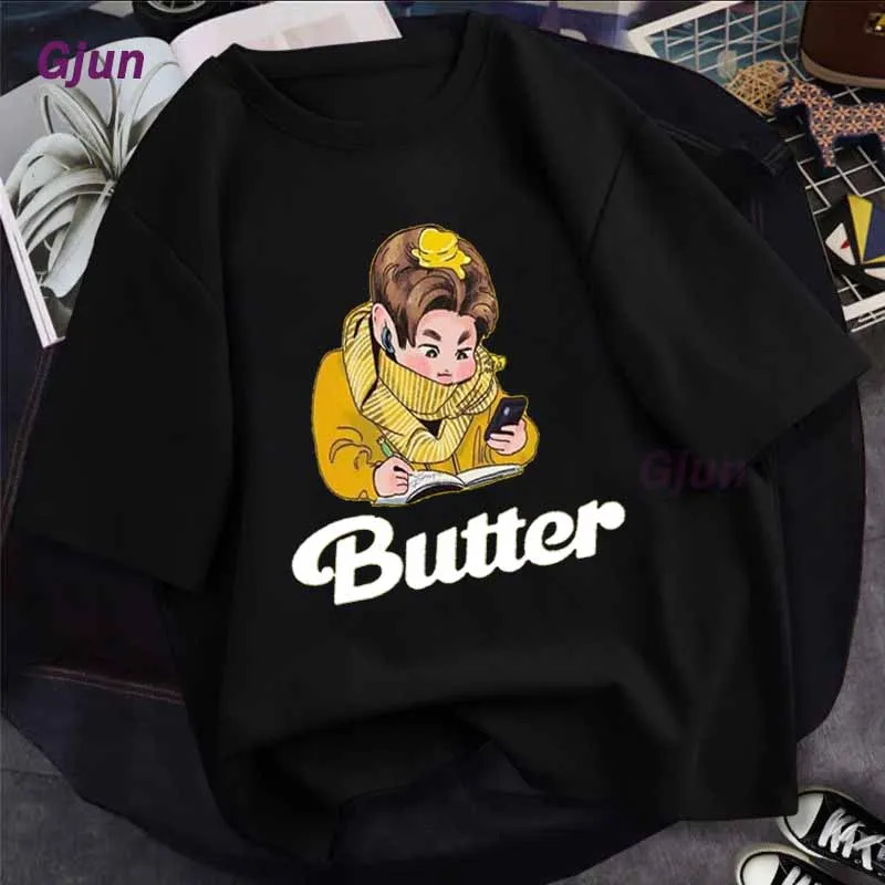

Harajuku Summer Women T-shirts Casual New Album Butter Tops Tee Female T Shirt Short Sleeve T Shirt Plus Size Streetwear T Shirt