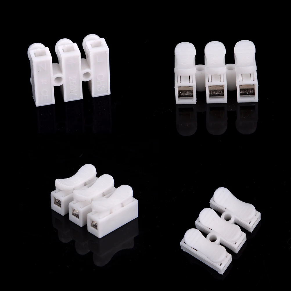 10 шт. 3 контактный пружинный зажим для кабеля самоблокирующийся пресс клемма