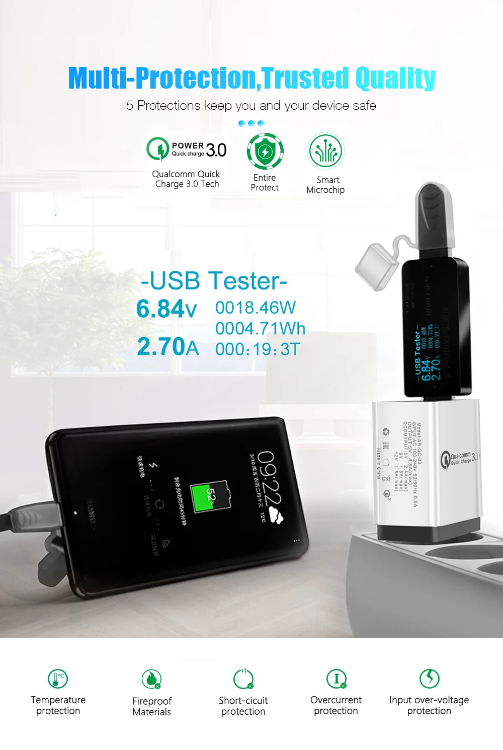 QC 3,0 5V 3A USB зарядное устройство Быстрая зарядка 3,0 адаптер быстрой зарядки 3 USB зарядное устройство для мобильного телефона iphone XR XS Max X 7 8 зарядное устройство s