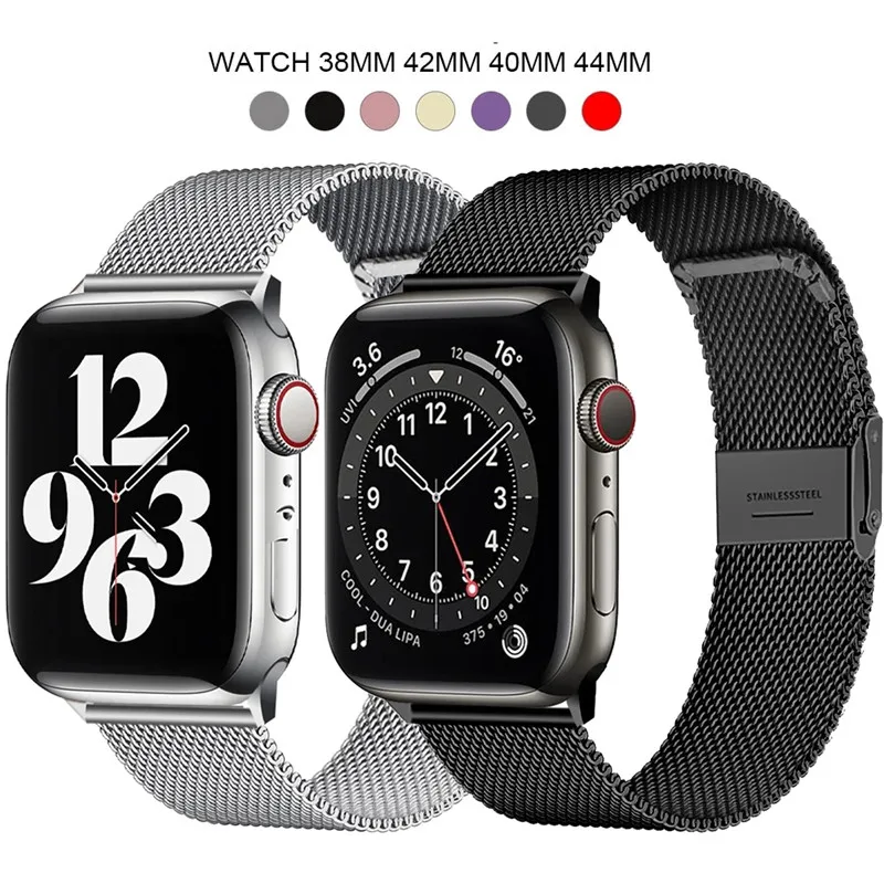 

Milanese Watchband for Apple Watch 6 5 4 44mm 40mm Stainless Steel Replacement Bracelet Band Strap for iwatch 1 2 3 38mm 42mm