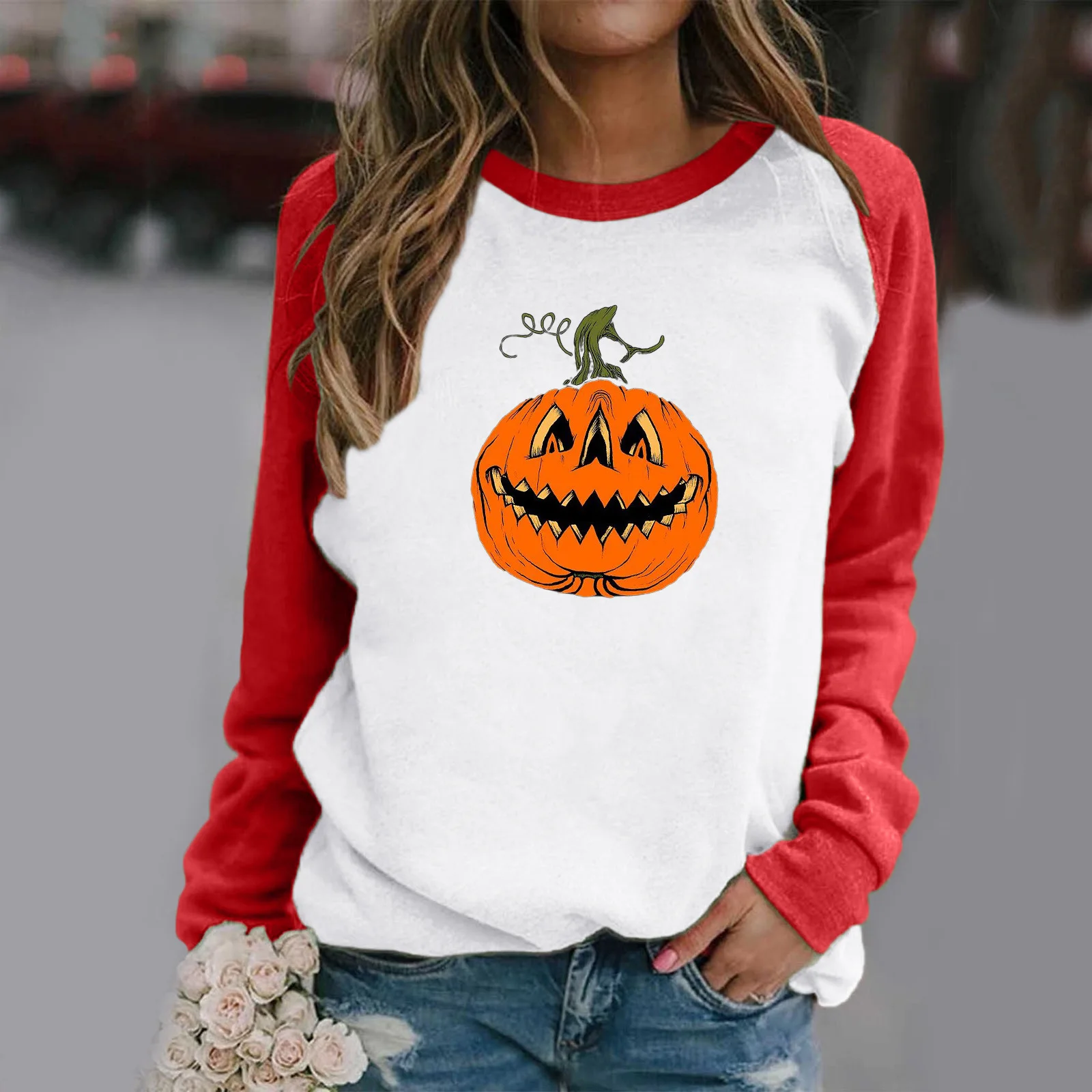 

RED 2 Women hoodies Oversized hoodies the winter 2021 raglan sleeve head leisure printed flannel fleece