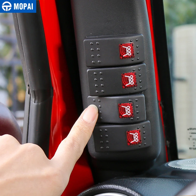 MOPAI интерьерные молдинги для Jeep Wrangler JK 2011+ столб 4 панели переключателей Pod с светодиодный светильник для Jeep JK Wrangler аксессуары