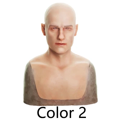 Color 2 Силиконовая маска для мужчин, Реалистичная маска для взрослых, силиконовая маска для мужчин, косплей, вечерние Фетиш маска, настоящая кожа - Цвет: Color 2