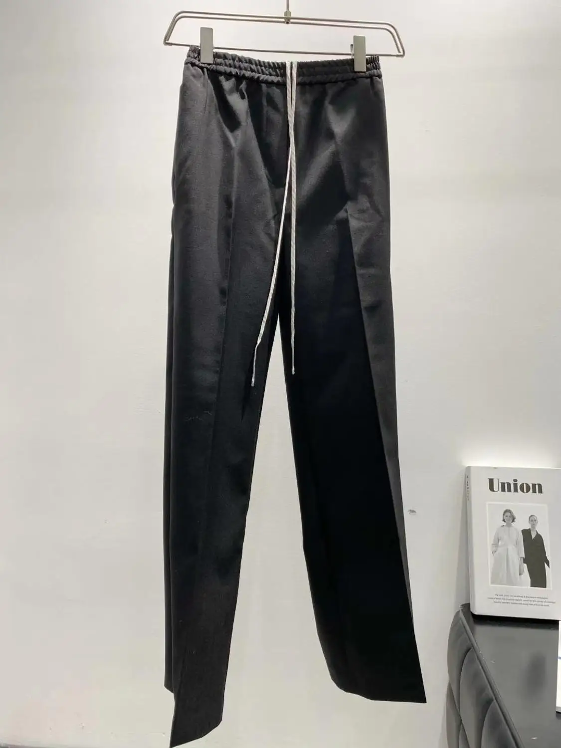 Elastic Waist women pants simple casual solid wild wool lady Trousers