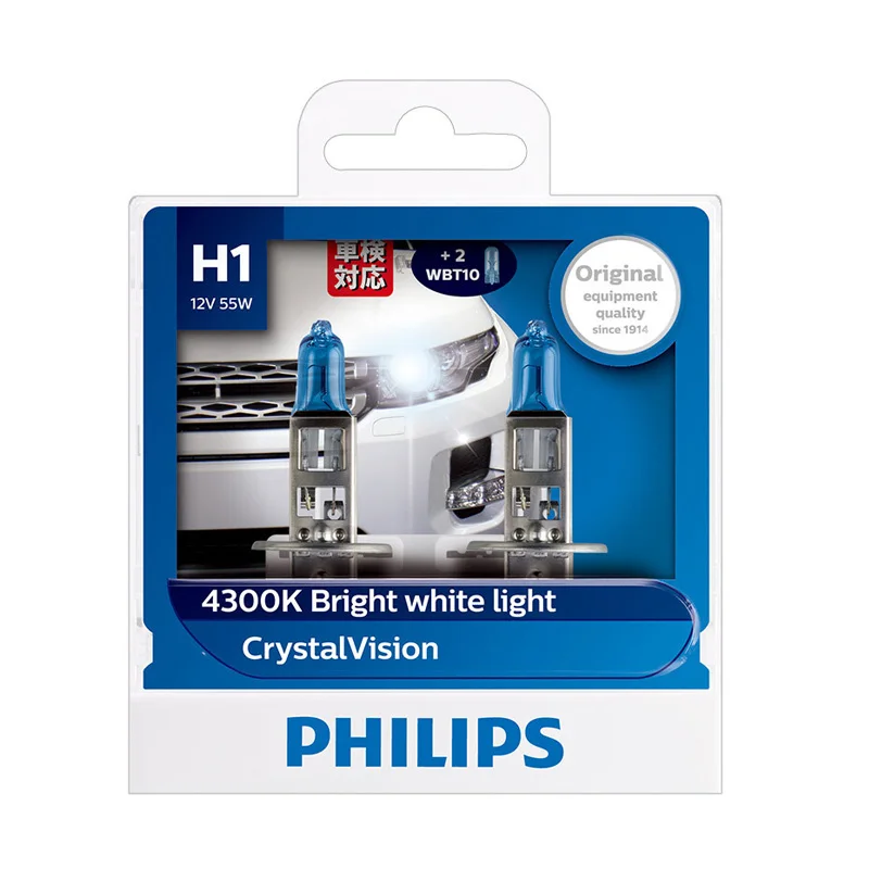Лампы Philips H1 12 В 55 Вт Crystal Vision 4300K галогенные лампы с ярсветильник Том