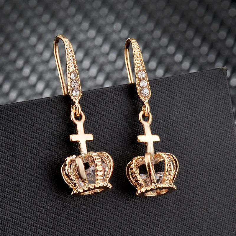 

Stylish Lantern Shape Drop Earrings for Women Men Dazzling Color White Crystal Zircon Round Hook Earring Fashion Jewelry