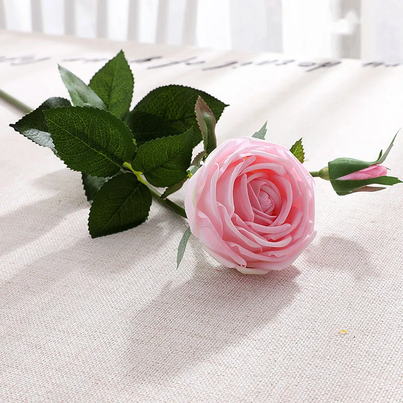 Искусственная Роза с 2 головками имитация букета Рождественский Декор