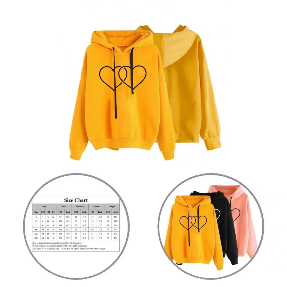 

Hoodie Stylish Loose-fitting Long Sleeve Sweatshirt Solid Color Skin-friendly Women Sweatshirt