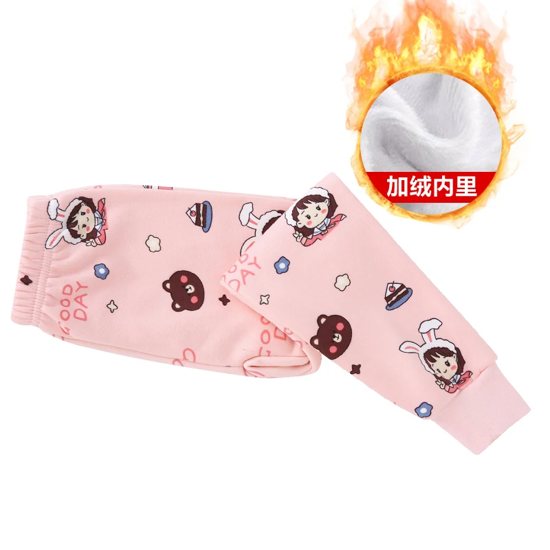 Осенне-зимние детские брюки для мальчиков и девочек плюс бархатные леггинсы