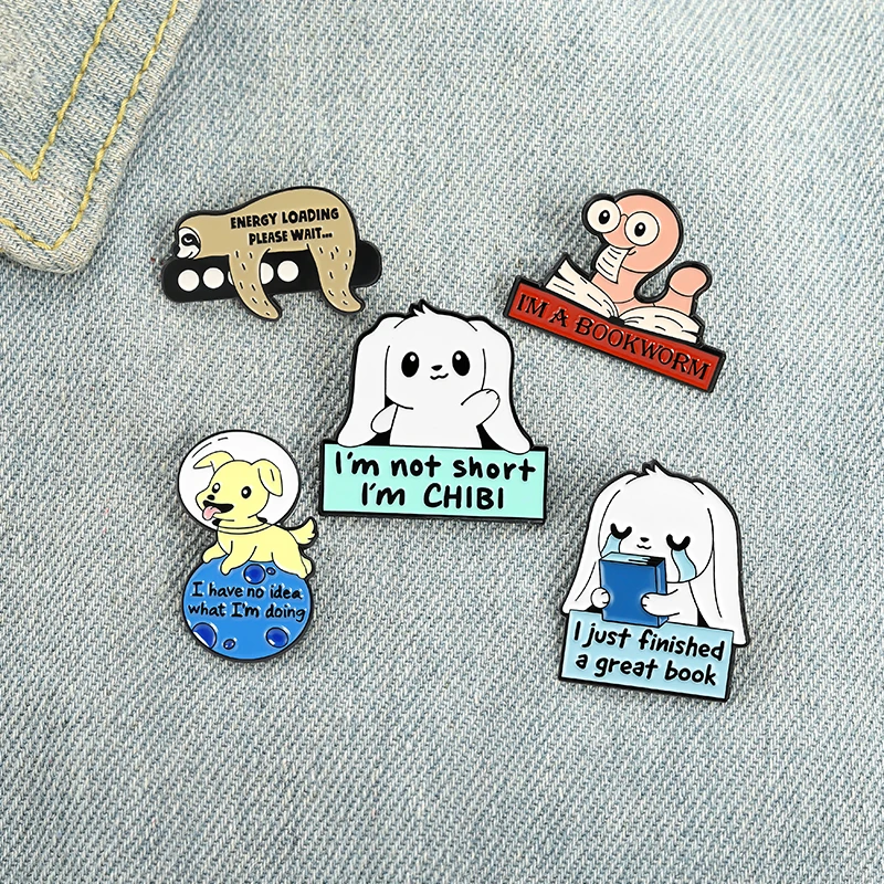 

Cartoon Animal Enamel Pin Dog Puppies Dialogue Brooches for Women Cute Lapel Pins Badge Backpacks Jewelry Gift 2021 Wholesale
