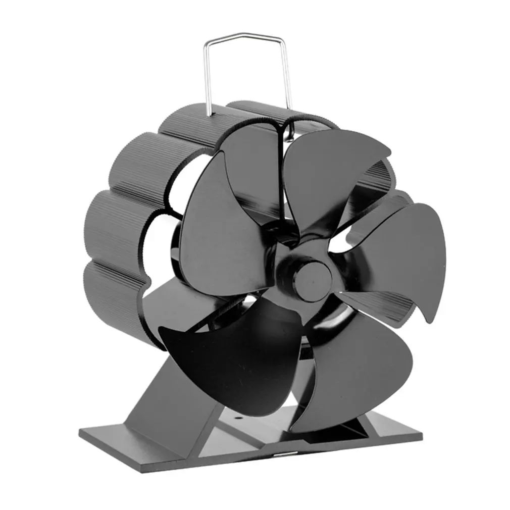 6 лезвий вентилятор для печи работающий от тепловой энергии черный камин