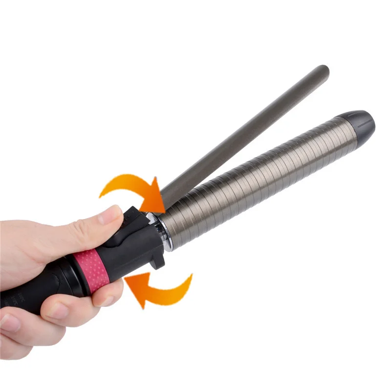 

9mm 25mm 32mm Professional Ceramic Hair Curler Rotating Curling Iron Wand Temperature Adjustment Unisex Curly Pear Waver Roller