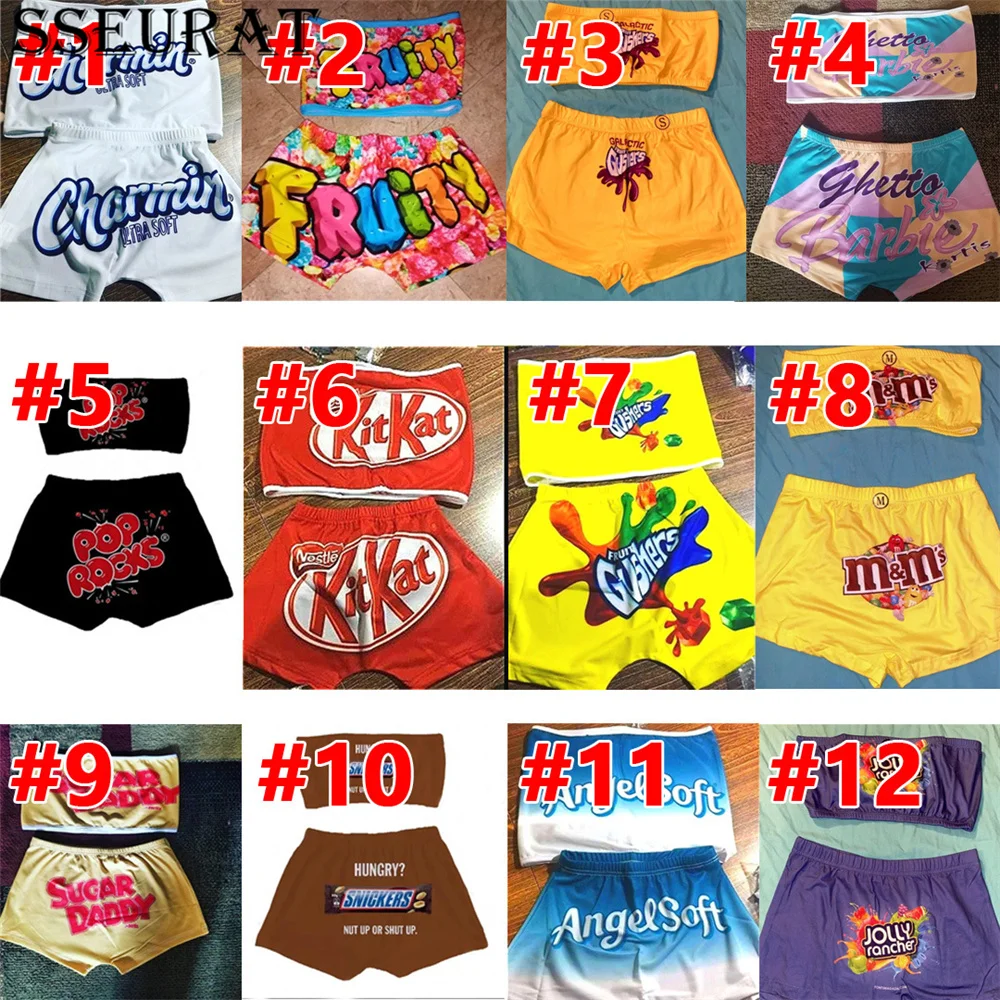 

Женский спортивный комплект SSEURAT, разноцветные шорты с принтом и эффектом пуш-ап, короткие шорты в стиле Харадзюку, лето 2021