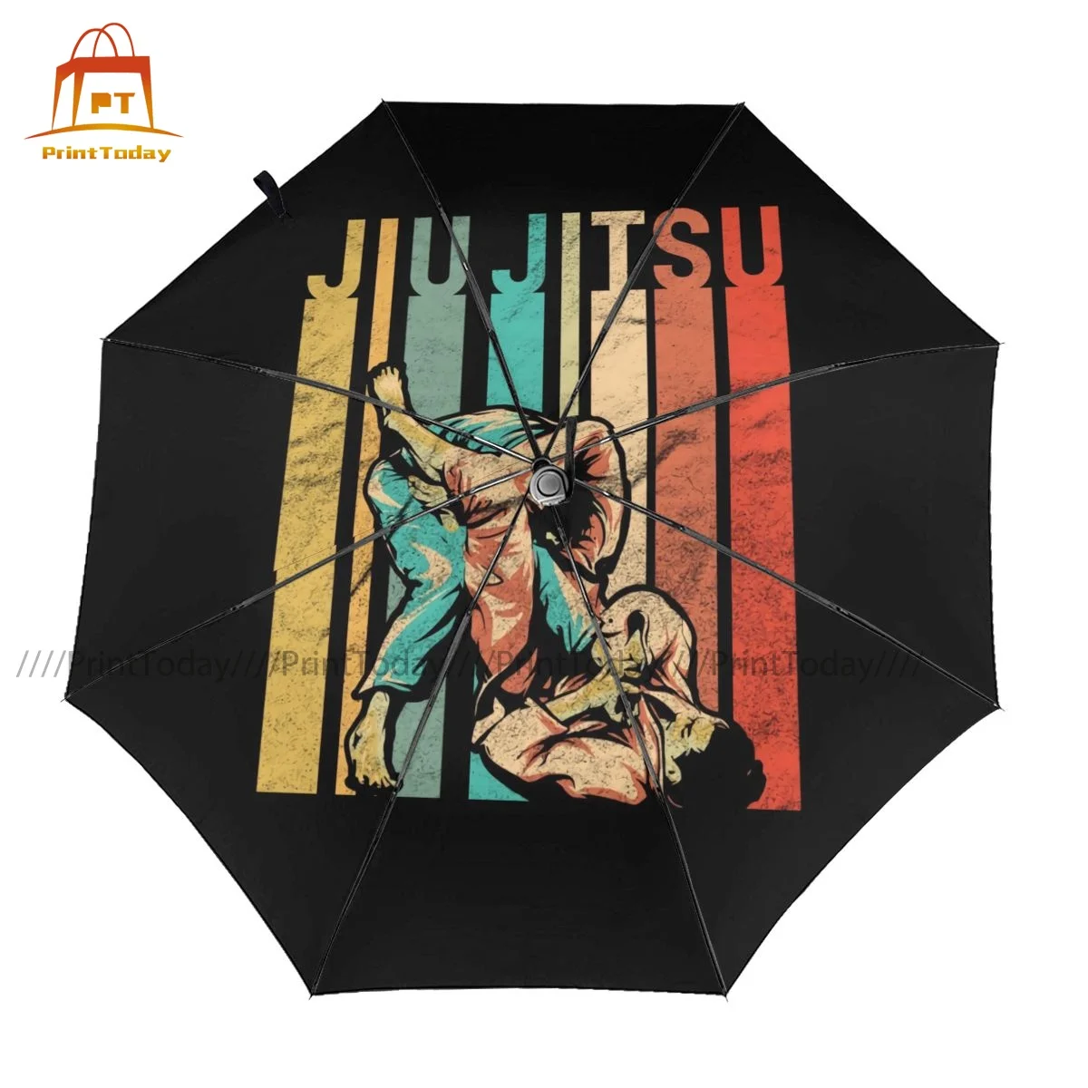 

Jiu Jitsu Umbrella Auto Windproof Umbrella Cool Art Trekking Folding Umbrella