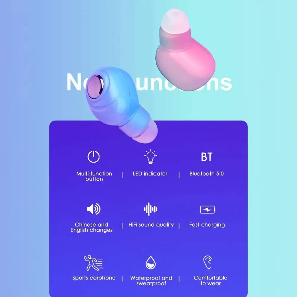 Беспроводные водонепроницаемые мини-наушники x8mini с Bluetooth 5,0