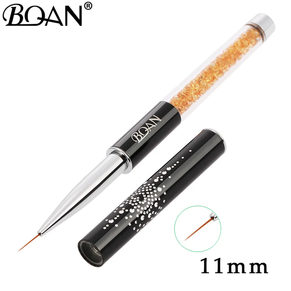BQAN 1 PCS Crystal Handle 7/9/11mm Drawing Brush Liner Painting Pen Gel Polish Nail Art Manicure Tools | Красота и здоровье