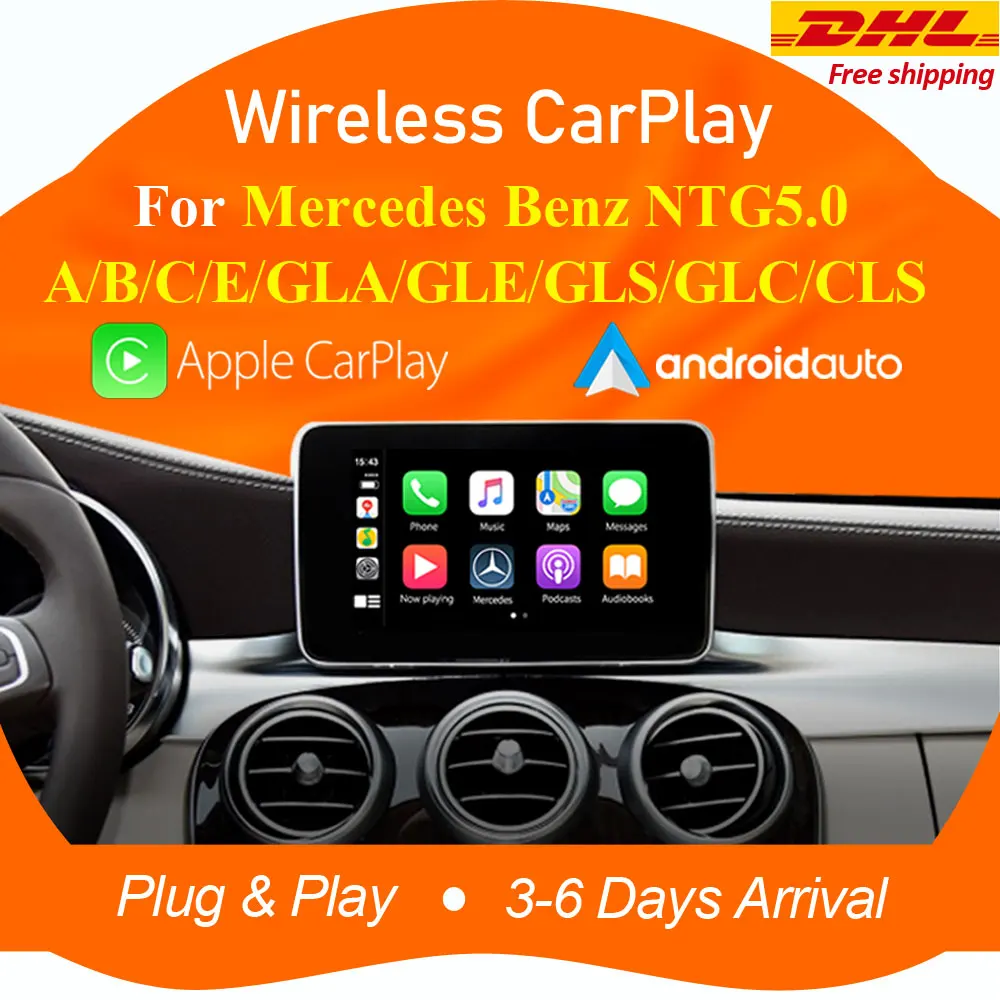 Беспроводной автомобильный интерфейс Apple CarPlay Android для Mercedes Benz NTG5.0 2015-2017 с