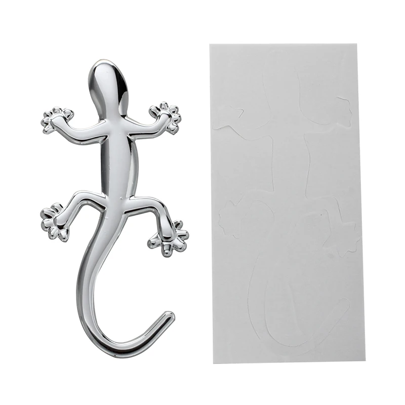 3D Автомобильная наклейка Ящерица Геккон Забавный мягкий ПВХ хромированный