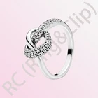 Уникальный Дизайн Аутентичные 100% 925 пробы серебро Для женщин кольца узлом в форме сердца кольца для Для женщин DIY Юбилей, ювелирное изделие, подарок
