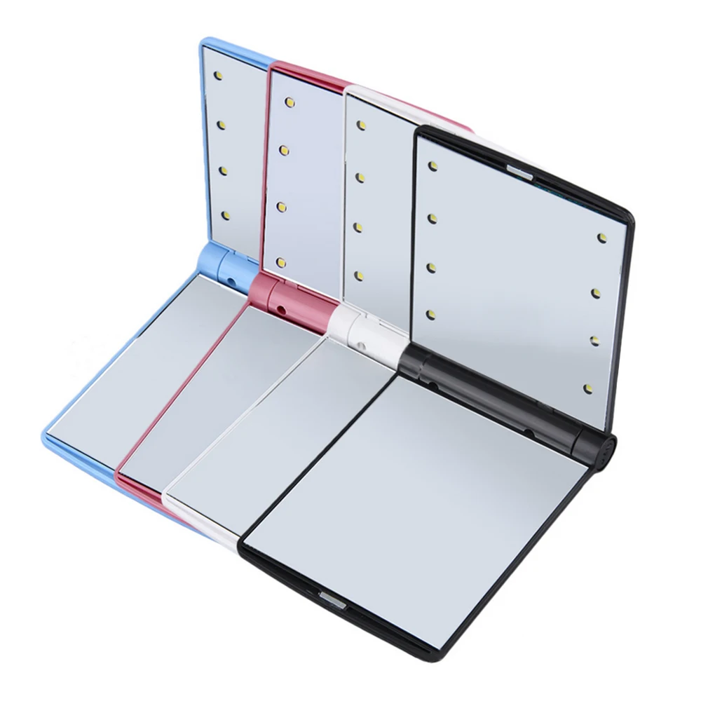 10X Magnify 8 светодиодных ламп косметическое зеркало модное женское складное