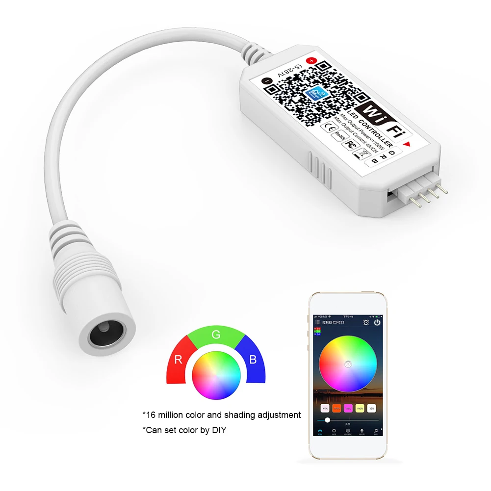 3 16 миллионов цветов Wi-Fi RGB светодиодный контроллер управление смартфоном Режим