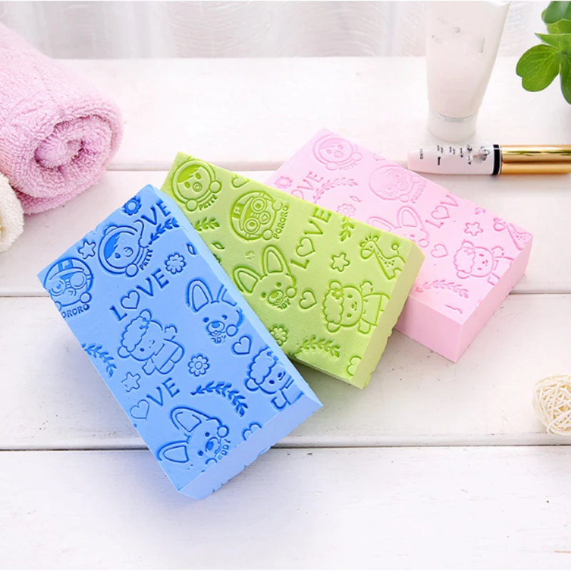 

Printed Bath Brushes Sponge Shower Scrub Baby Back Scrubber Exfoliating Beauty Skin Care Shower Sponge Cleaning Bathroom Tool