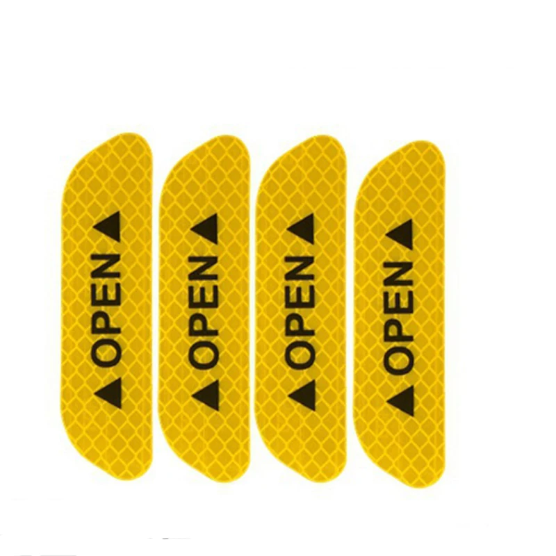 4 шт./компл. наклейки на дверь машины DIY автомобиль открытый светоотражающий скотч