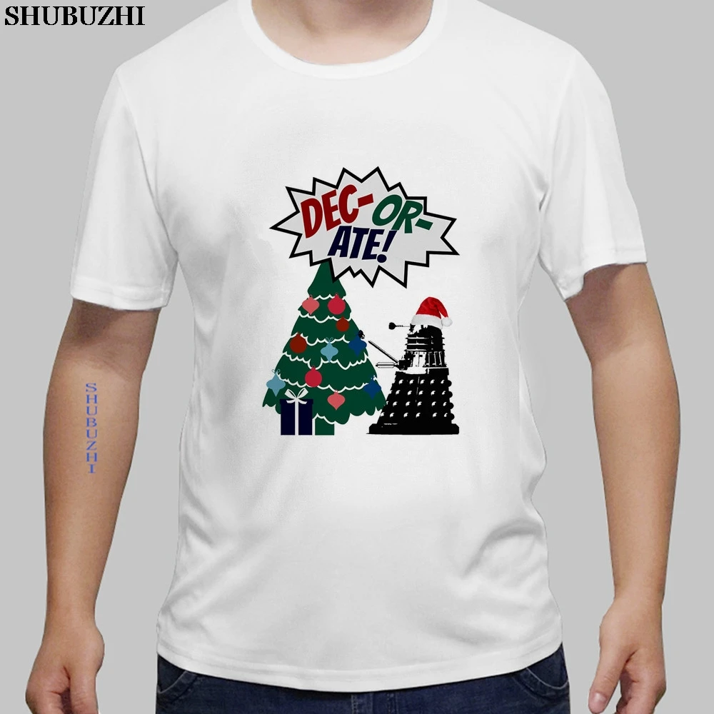 DEC-OR-ATE! Футболка Dalek мужская с рождественским принтом хлопковая Повседневная