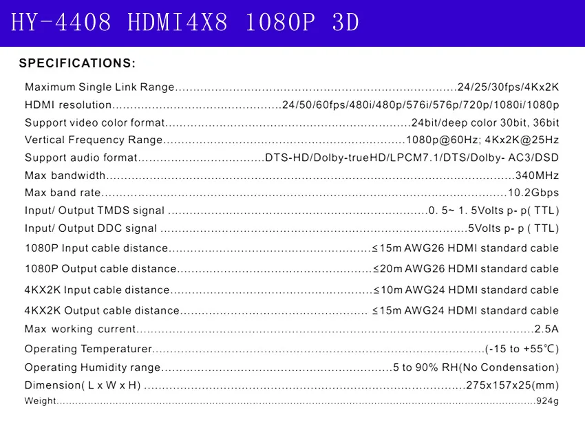 HDMI Matrix 4x8 Full HD 4K 2K 3D 1080P HDMI Matrix4 Вход 8 Выход HDCP HDMI коммутатор сплиттер конвертер адаптер+ пульт дистанционного управления