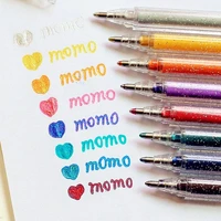 8pcs glitter color highlighter marker pen set 1 0mm bling bling metallic colors drawing school supplies