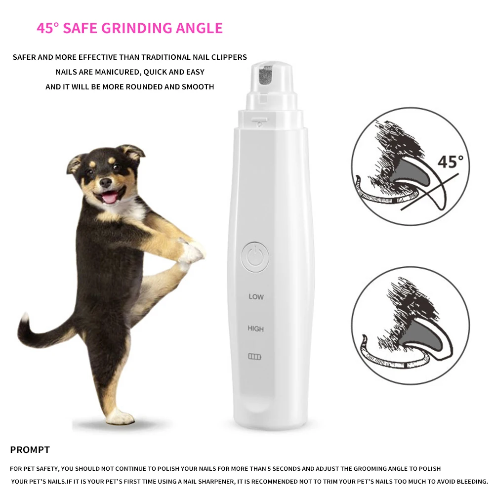 Перезаряжаемая Машинка для ухода за ногтями собак и кошек USB электрическая