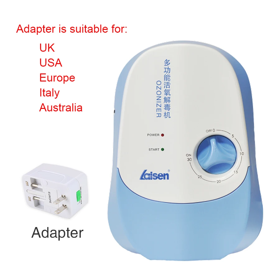 Adapter Chinese plug Генератор озона 220 В стерилизатор воздуха озона очиститель воды фрукты овощи вода приготовление пищи озонатор ионизатор - Цвет: Adapter Chinese plug