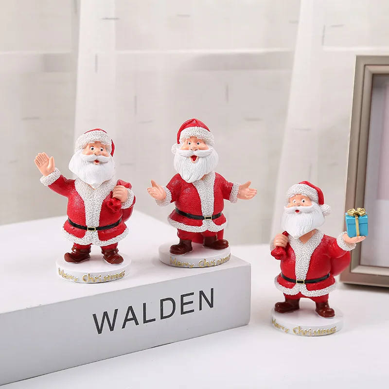 

Resin Santa Claus Shaking Head Dolls Sculpture Merry Christmas Ornaments Home Christmas Gifts for Kids New Year Decoration 2021