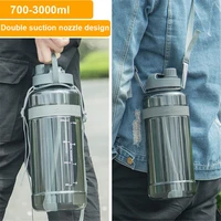plastic with straw outdoor portable water bottle kettle large capacity drinking sucker travel sports