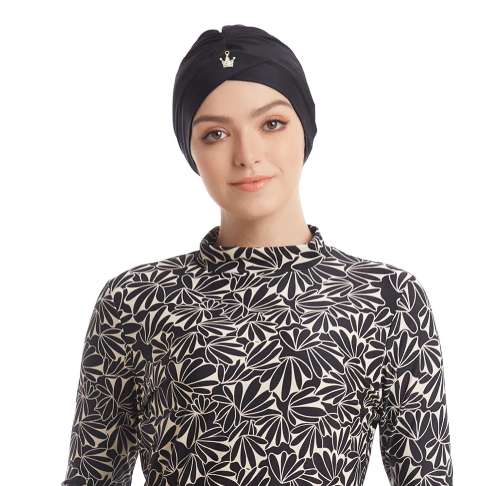 HAOFAN скромный Мусульманский купальник Burkinis Полное покрытие Исламский, арабский с длинным рукавом для плавания набор Bearwear хиджаб купальный костюм Купальники 4XL