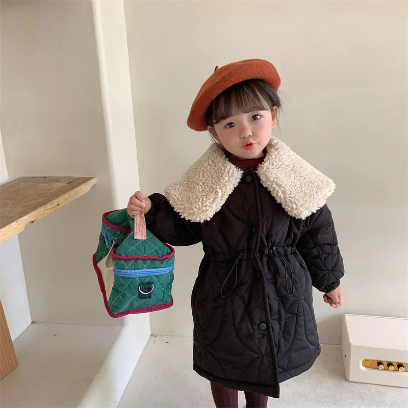 

Girls Baby's Kids Coat Jacket Outwear 2022 Black Thicken Spring Autumn Cotton Teenagers Tracksuits High Quality Overcoat Childre