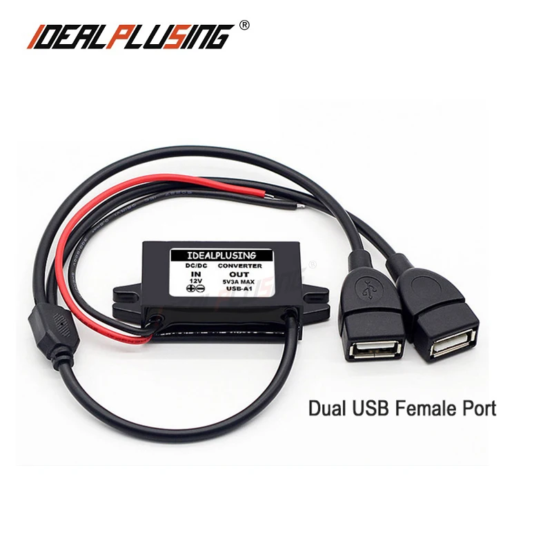 Мини микро USB 12V 24V 36V 48V (8 V 58 V) до 5V 3A DC Шаг вниз Мощность конвертер двойной кабель