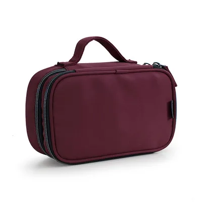 Wine red L Чехол для косметики, стильная Водонепроницаемая косметичка, органайзер для путешествий, красивый чехол, набор туалетных принадлежностей для мини-карандаша, чехол для туалета - Цвет: Wine red L