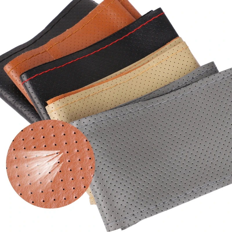 DIY Универсальный чехол рулевого колеса автомобиля из натуральной кожи мягкая