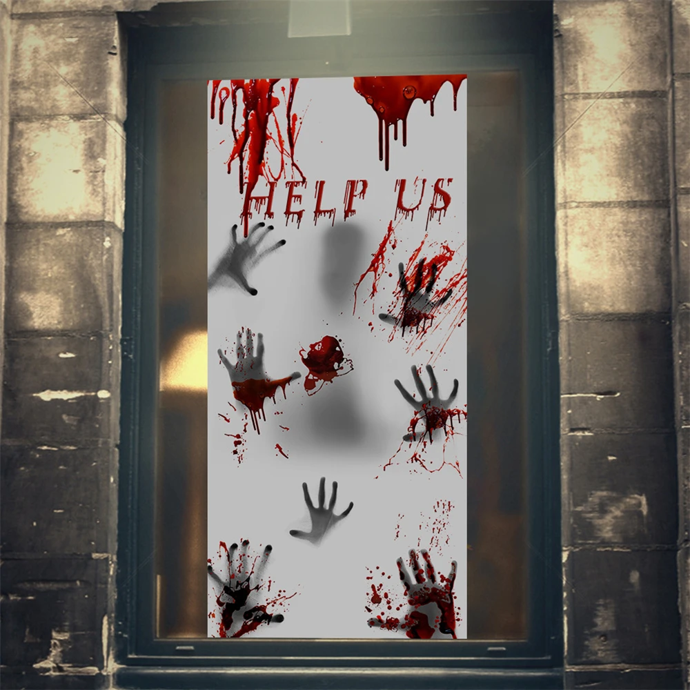 Настенная Наклейка На Хэллоуин s ужасная дверная наклейка декоративная Женская