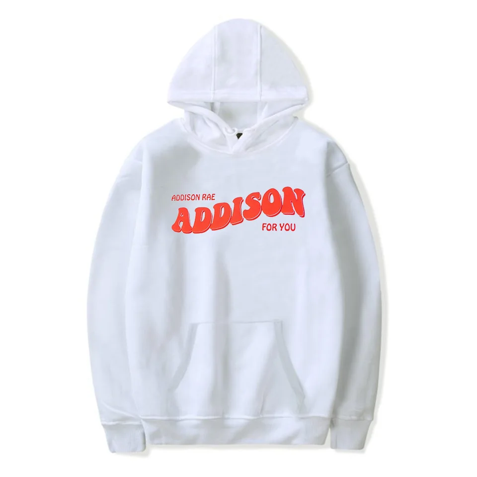 

Женская одежда Addison Rae, толстовка с капюшоном, модная уличная толстовка с буквенным принтом, пуловер, толстовки