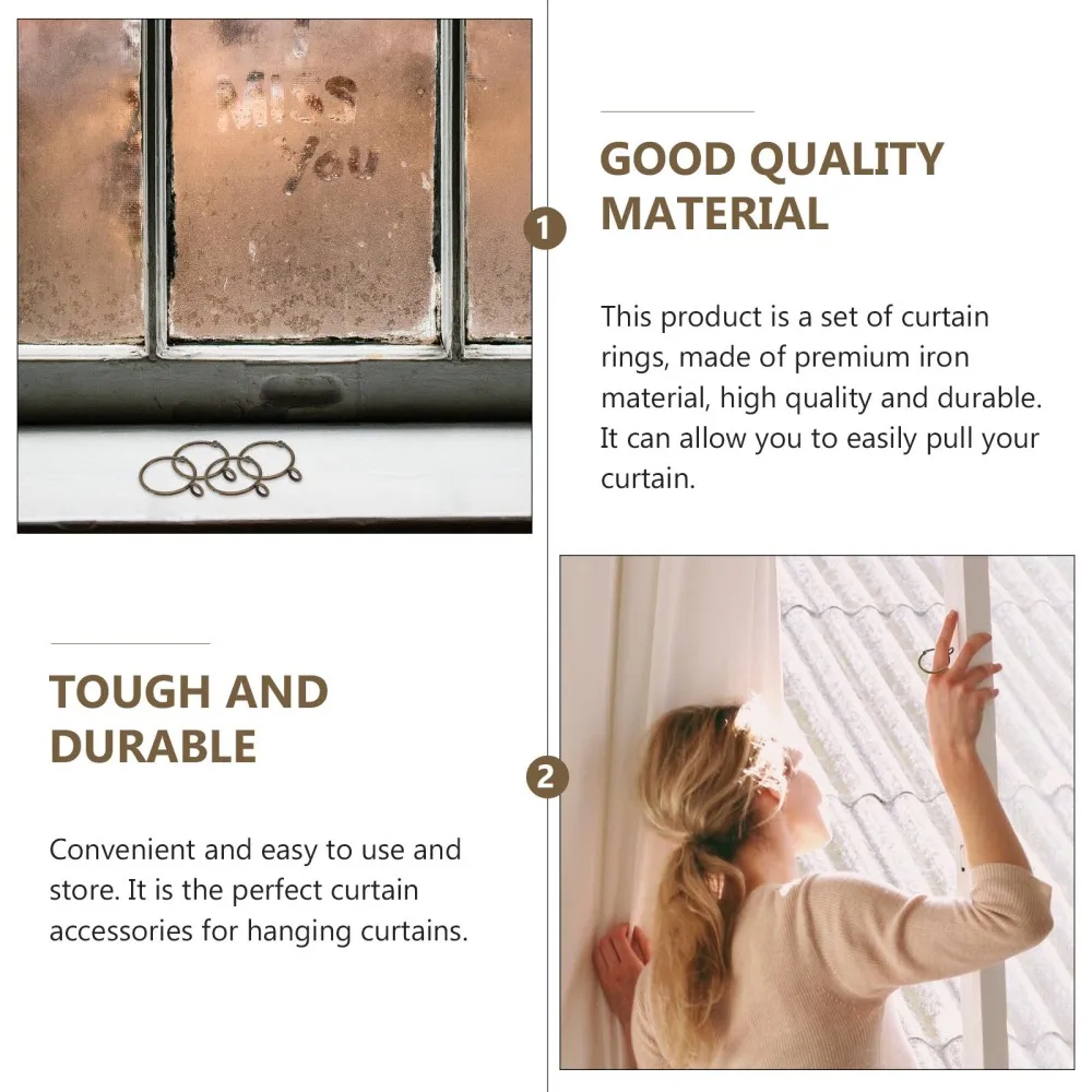 

20Pcs Household Curtain Iron Circles Practical Bathroom Curtain Circles