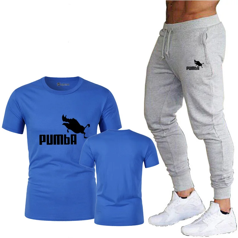 

2021 new hot sale fashion printed T-shirt sports suit couple casual running wear summer short-sleeved trousers