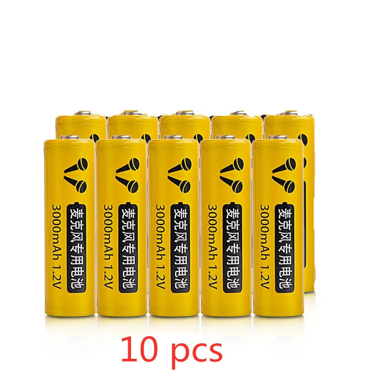 10pcs Leise много AA 3000mah перезаряжаемая батарея для KTV микрофона RC игрушечная мышь 1,2 v nimh 2A чехол с батареей Прямая поставка - Цвет: 10pcs