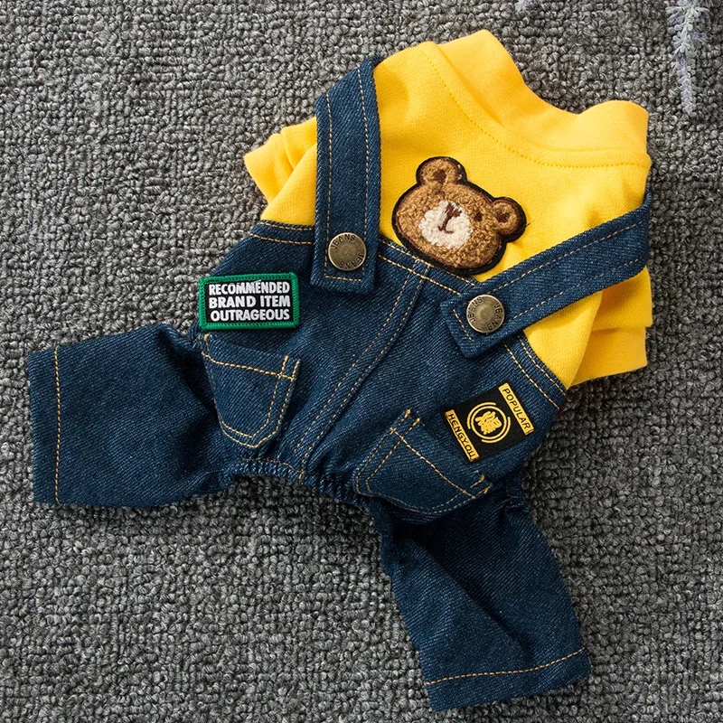 Зимняя одежда для собак Классический наряд домашних животных с медведем теплая