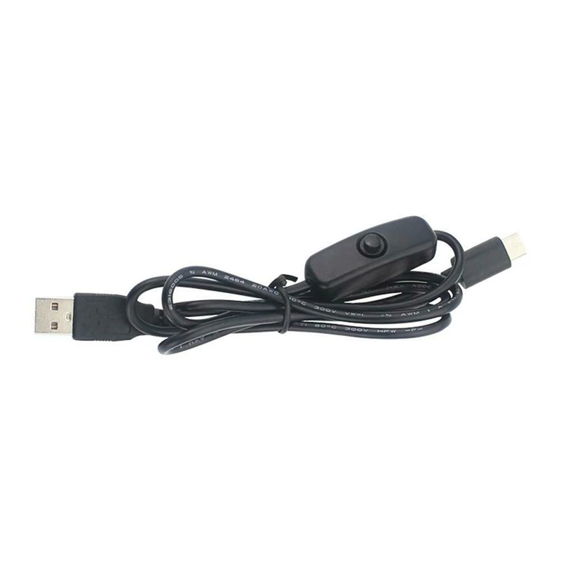 Кабель-адаптер питания 5 В 3 А Usb к Type-C шнур с кнопкой вкл. ВЫКЛ. Для Raspberry Pi 4 Model B |