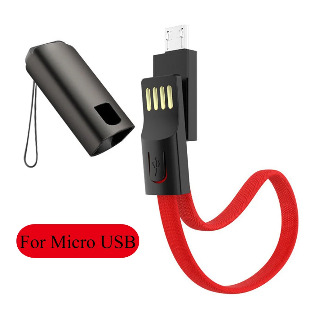 Red-Micro Шнур кабель для передачи данных, милый маленький 0,2 м Тип C зарядный кабель передачи данных 2.4A мобильного телефона Быстрый зарядный кабель Micro USB Redmi Note7 - Цвет: Red-Micro
