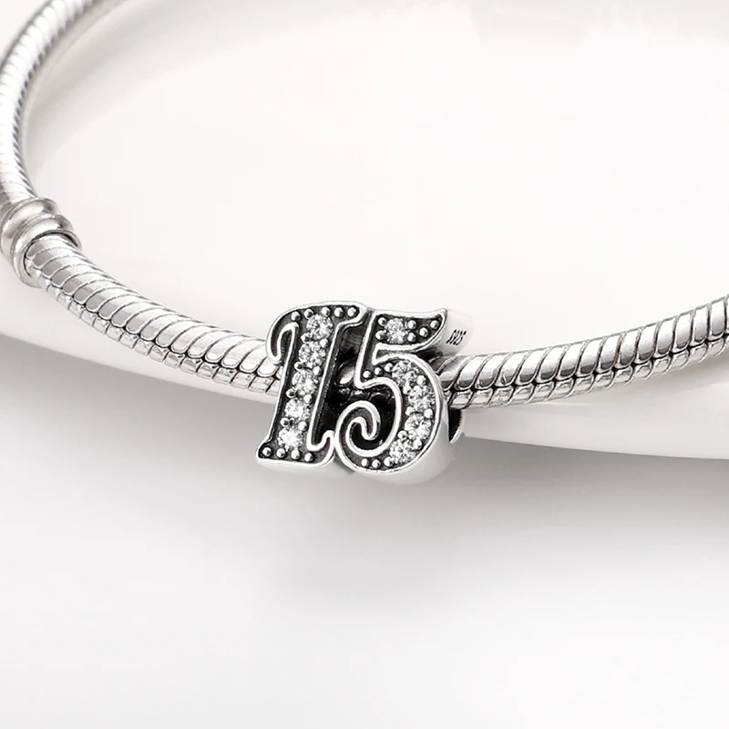 

Ожерелье женское из серебра 100% пробы с фианитами и арабскими цифрами, 925