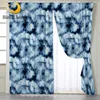 BlessLiving Tie Dye Curtain for Living Room Boho Indigo Bedroom Curtain Watercolor Blue and White Window Treatment Drapes 1pc 1